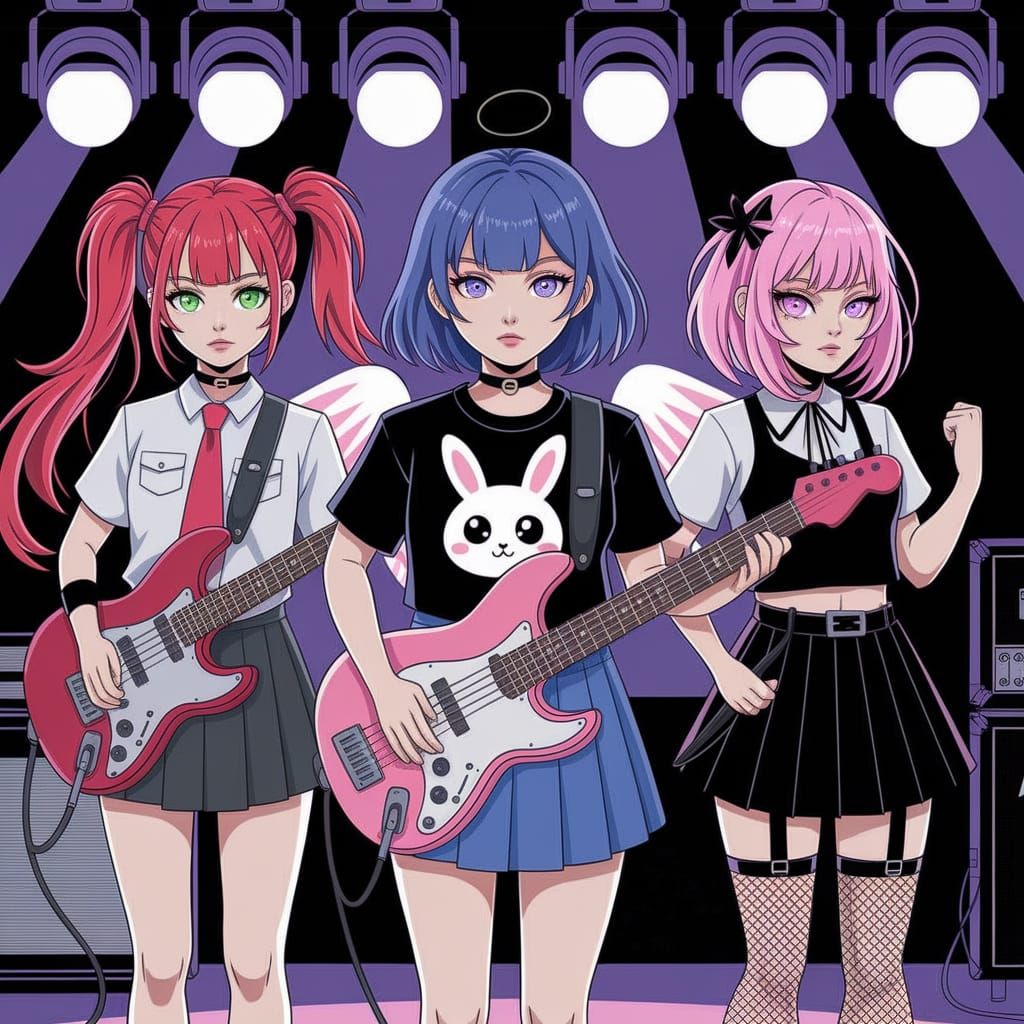 Hyperrealistic Metal Band Backstage in Tokyo