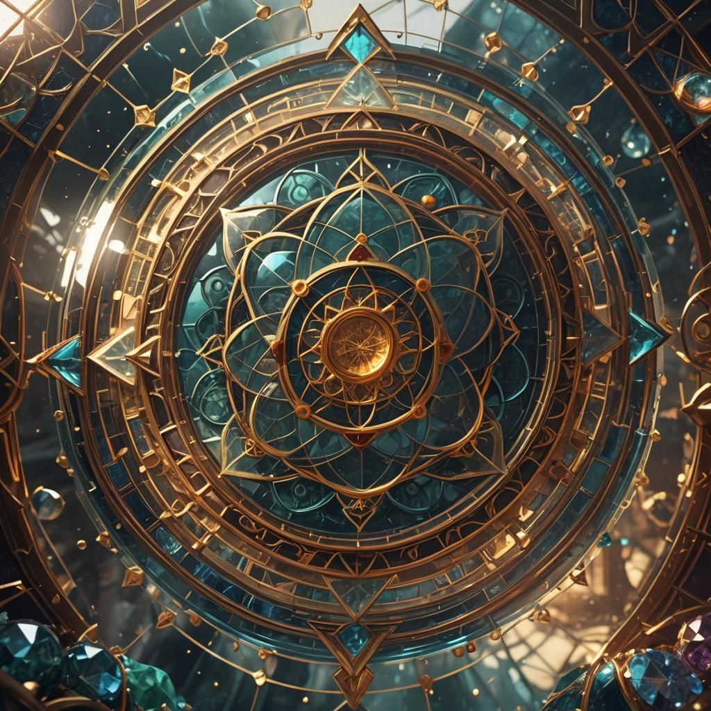 Sacred Geometry in Glass: Detailed Matte Painting