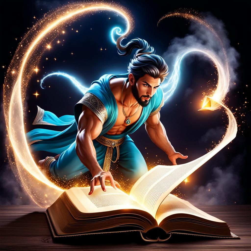 Djinn escaping a book