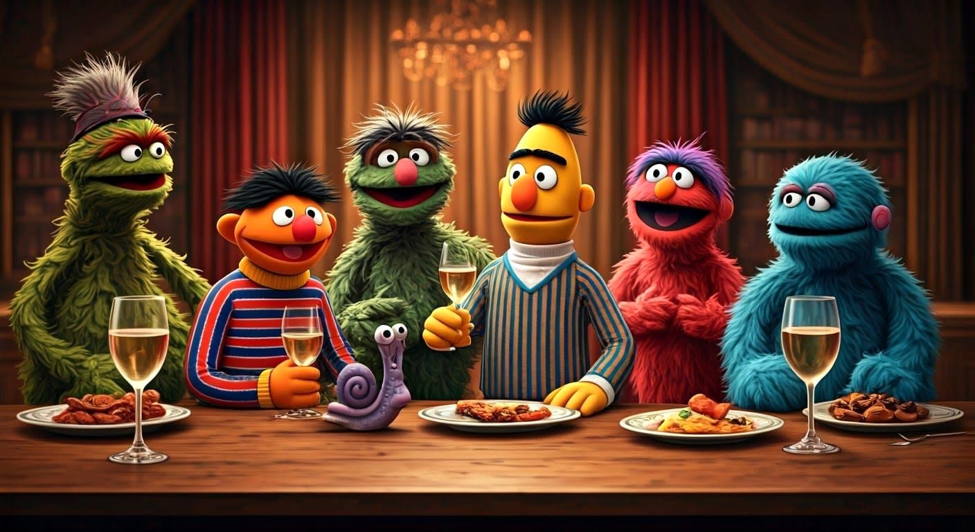 8 Images (4): Feier an der Sesamstraße.