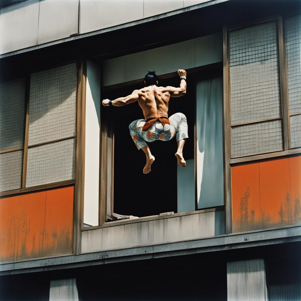 Yakuza Jumps From Window in 1970s Tokyo