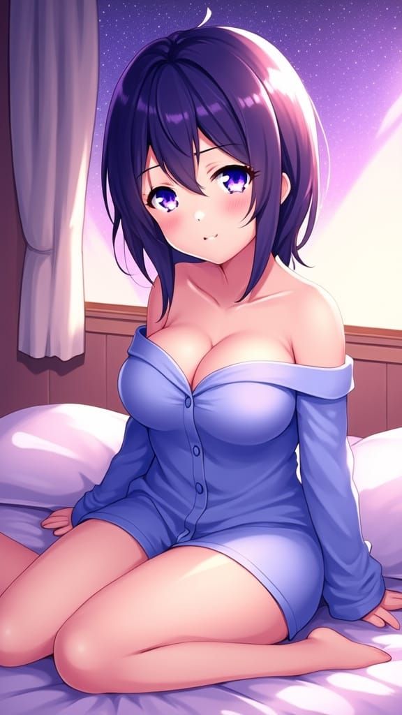 Navia from Genshin Impact in Cel-Shaded Anime Style