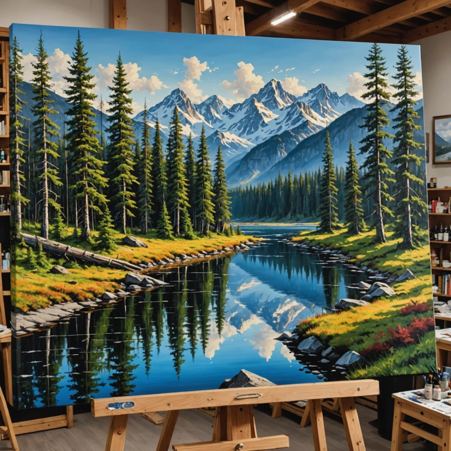 Taiga Scenery Painting Bleeding Reality