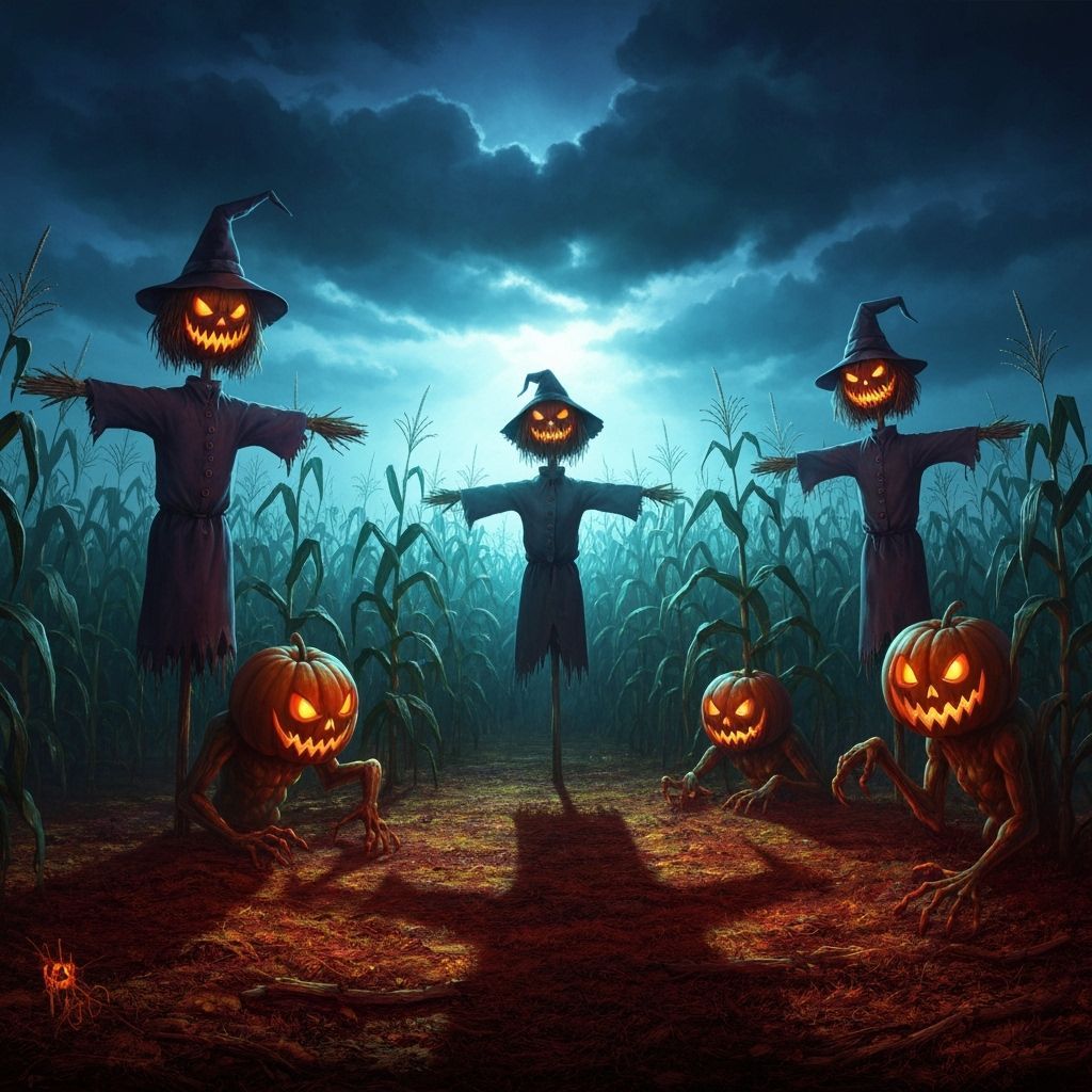 Nightmare Halloween Festival with Scarecrows and Pumpkin Mon...
