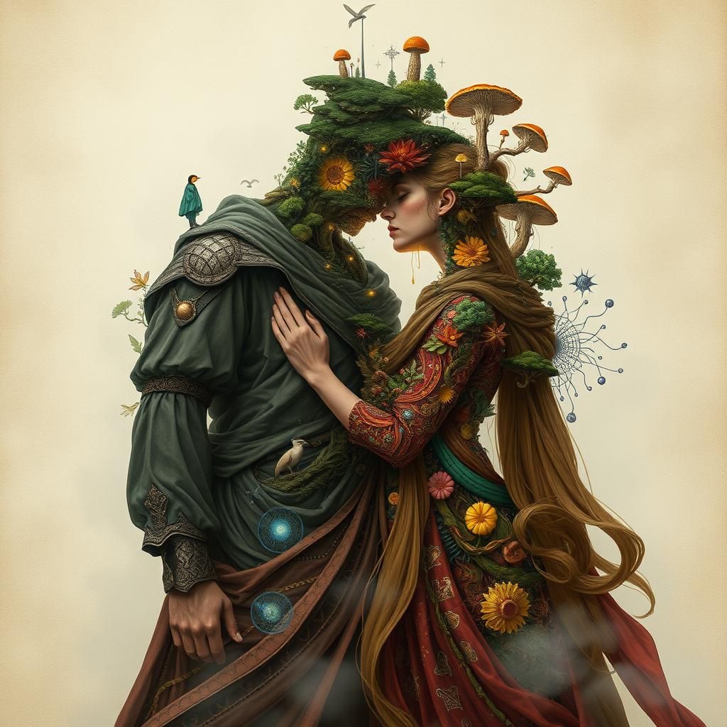 Ethereal Figures in Dreamlike Mindscape Concept Art