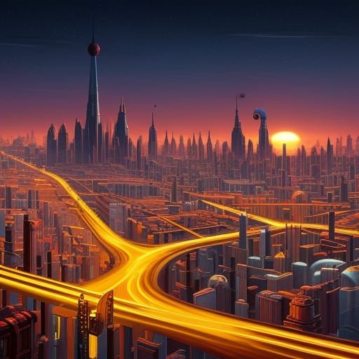 Apocalyptic Cityscape in Detailed Digital Illustration