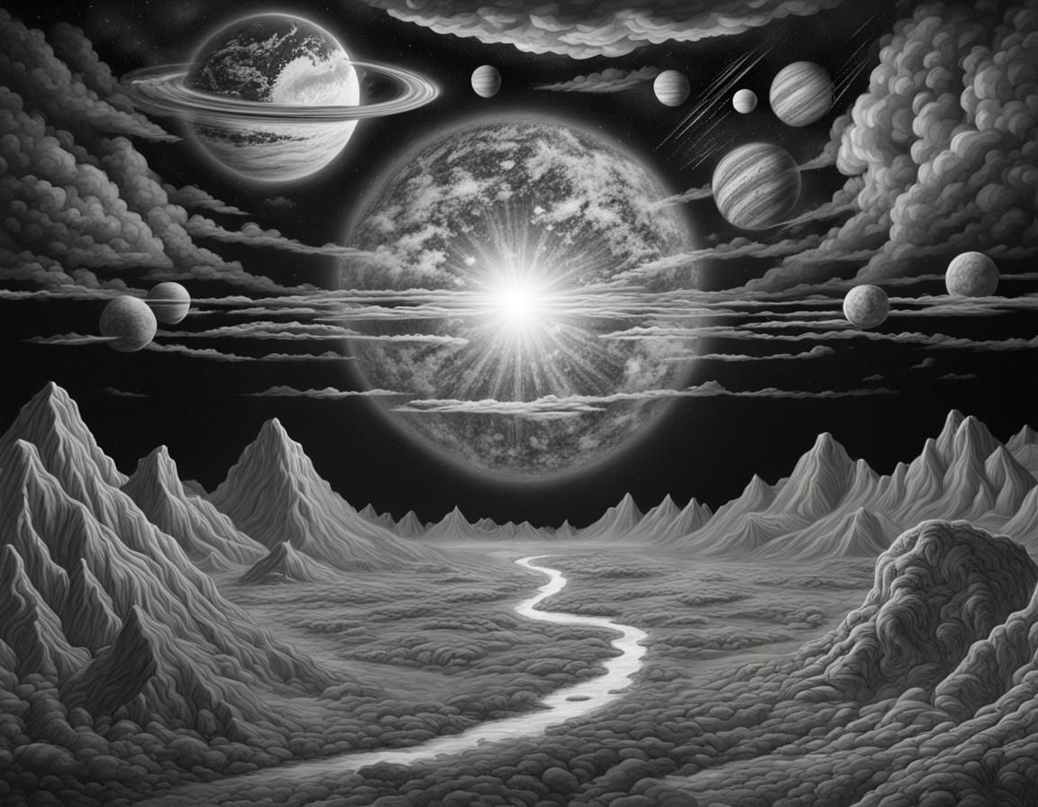 Apocalyptic Meteor Strike in Cosmic Art Style