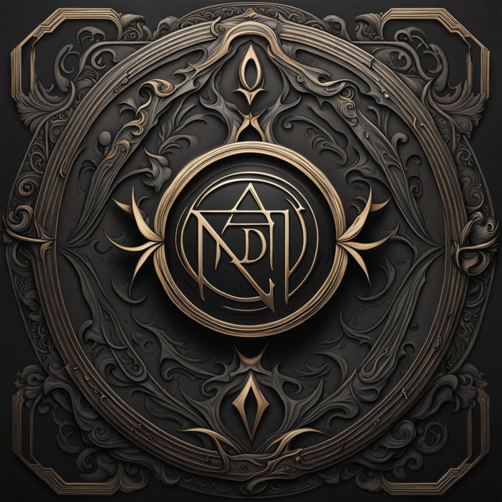 Surreal Sigil Charcoal Drawing in Dark Fantasy Style