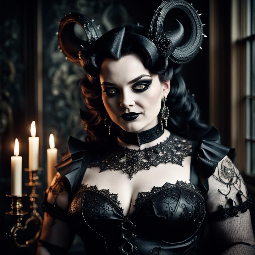 Seductive Succubus in Gothic Vogue Style