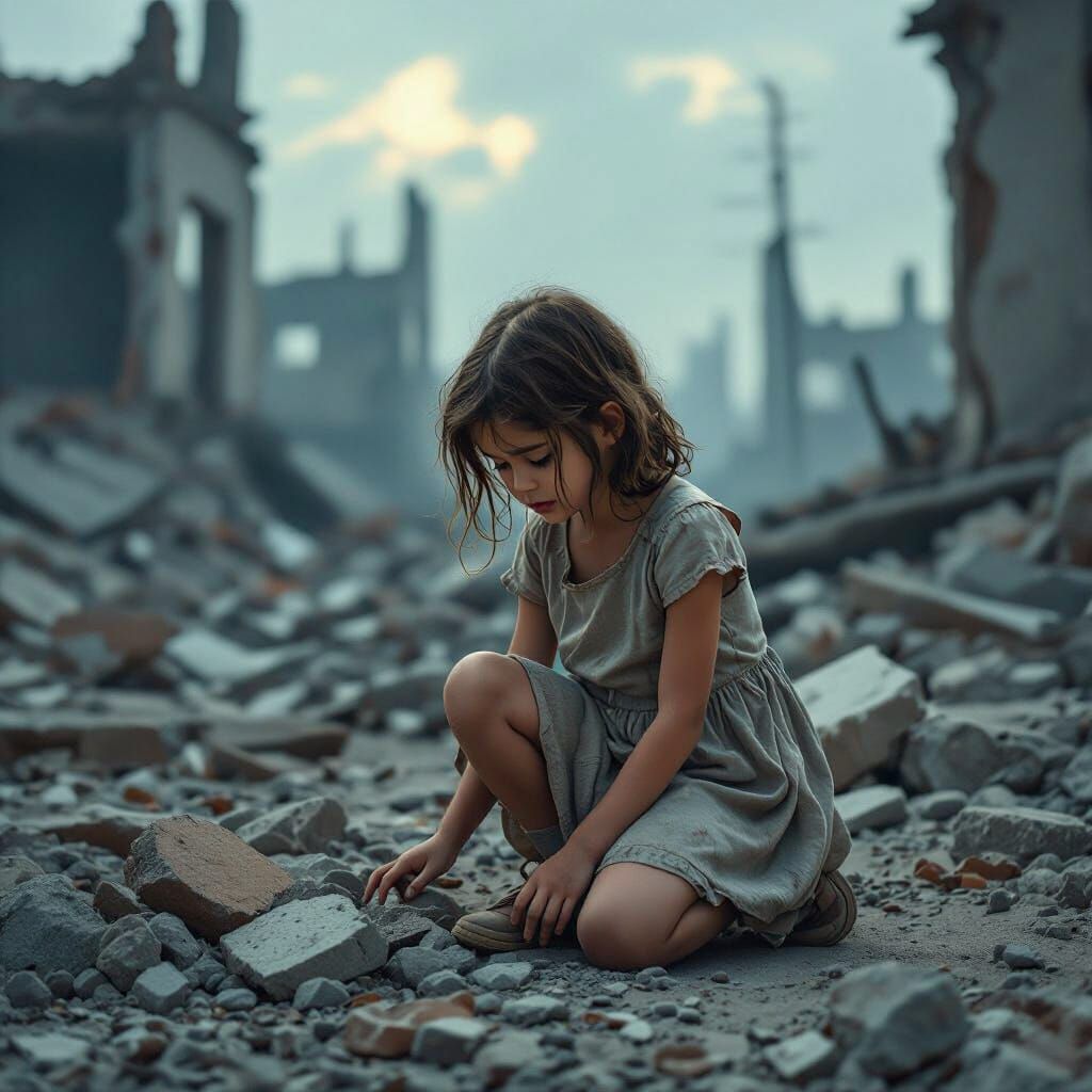 Dystopian Girl in Ruins: Post-Apocalyptic Art