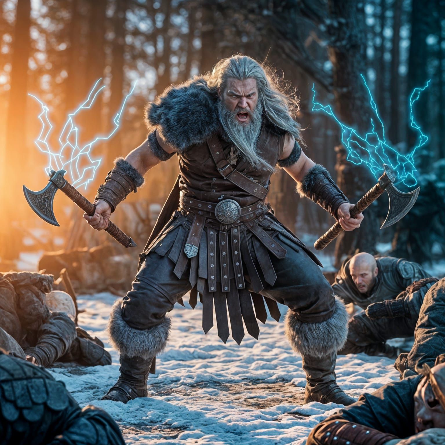 Viking Berserker in Blue Energy Battle