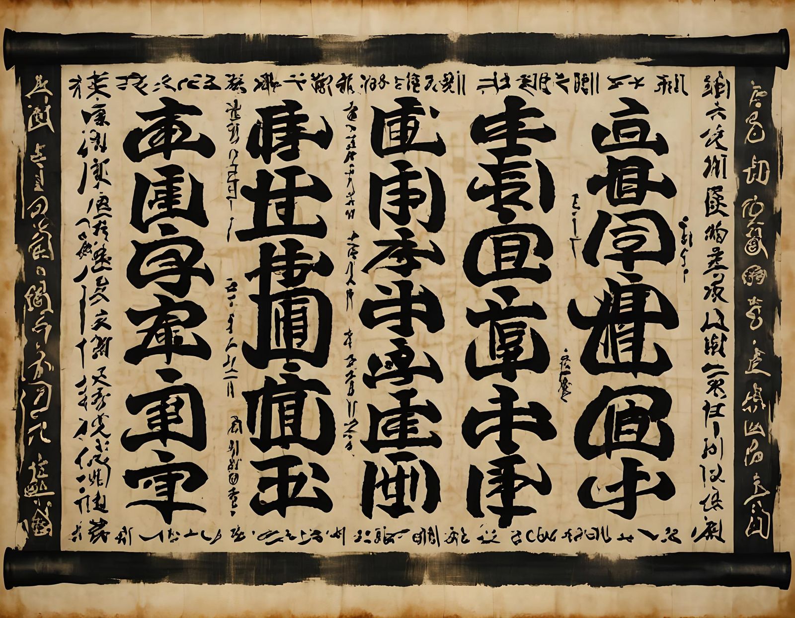 Calligraphic Scroll: "Madness is All" in Ink