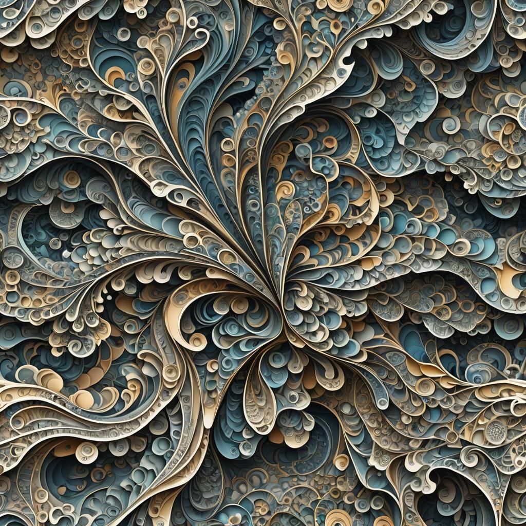 Abstract Vector Fractal with 3D Shading