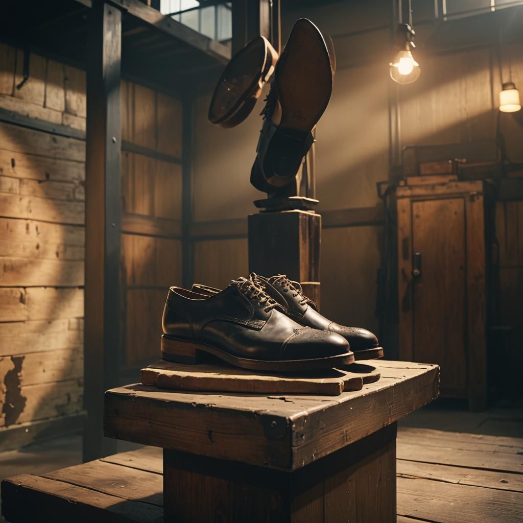 Luxurious Leather Shoes in Cinematic Lighting