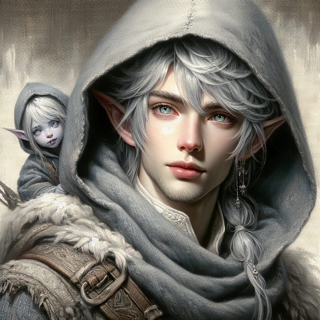 Ethereal Elf with Pixie in Romantic Style