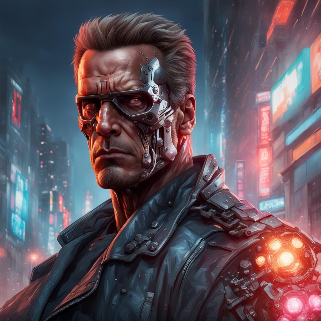 The Terminator Portrait in Artstation Style