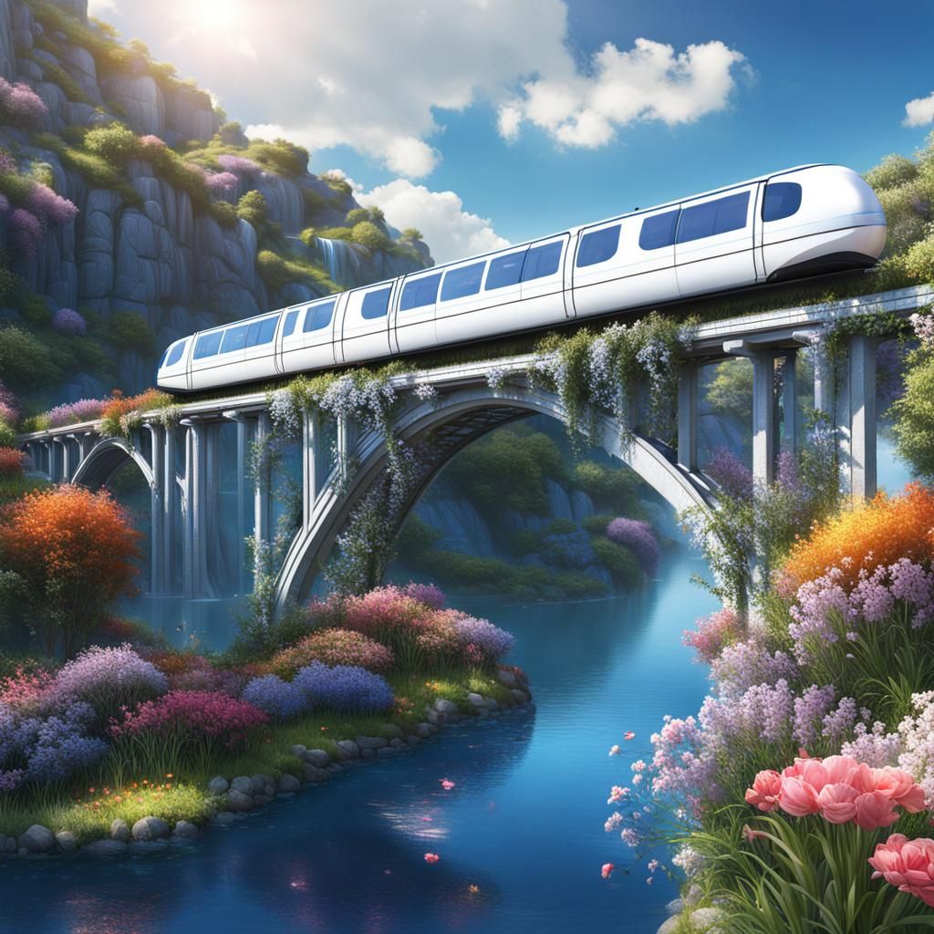 monorail on a viaduct