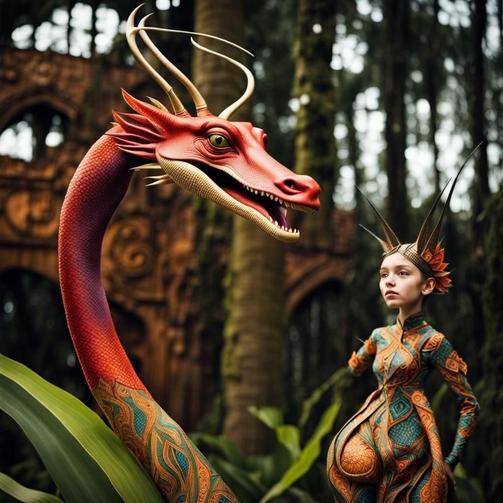 Surreal Restaurant Scene with Exotic Aliens in Contre-Jour