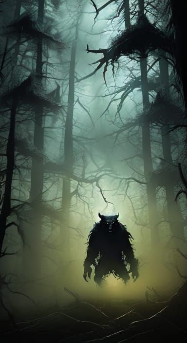 Werewolf Against Blood Moon in Dark Fantasy Art