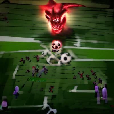 Demonic Football Game in Gothic Style