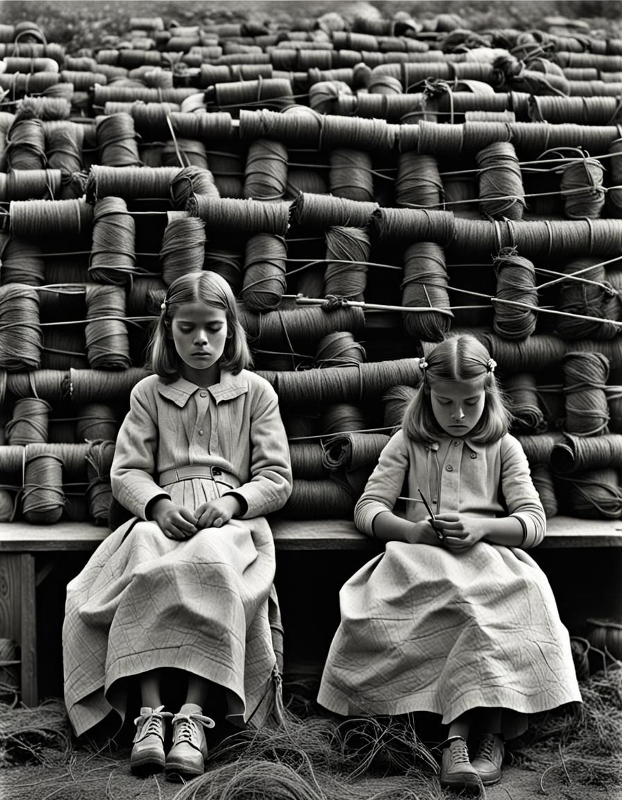 Girl with Sewing Threads: a Photorealistic 3D Image