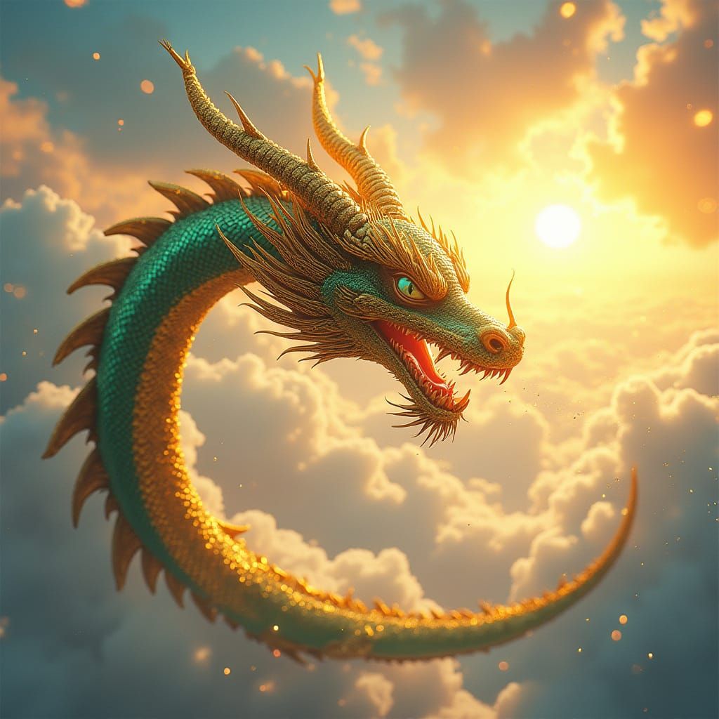 Thai Dragon in Hyperrealistic Detail, Inspired by Traditiona...