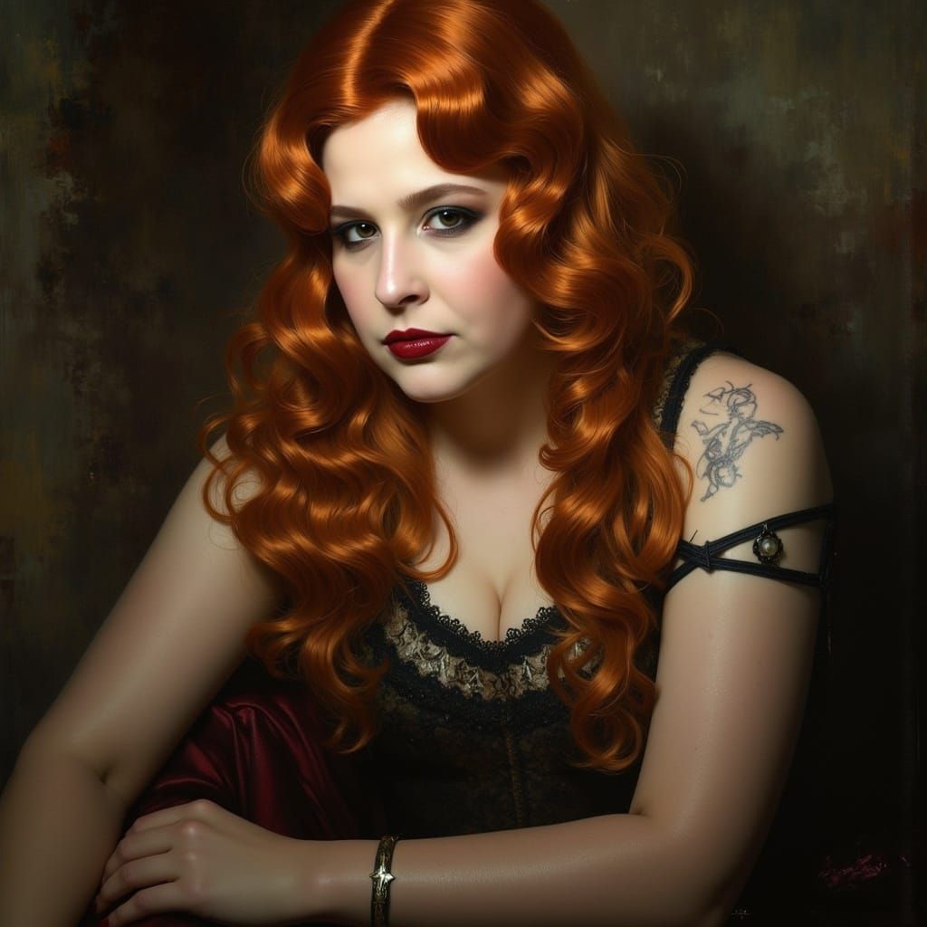 Gothic Beauty: Pale Skinned Woman with Dramatic Makeup