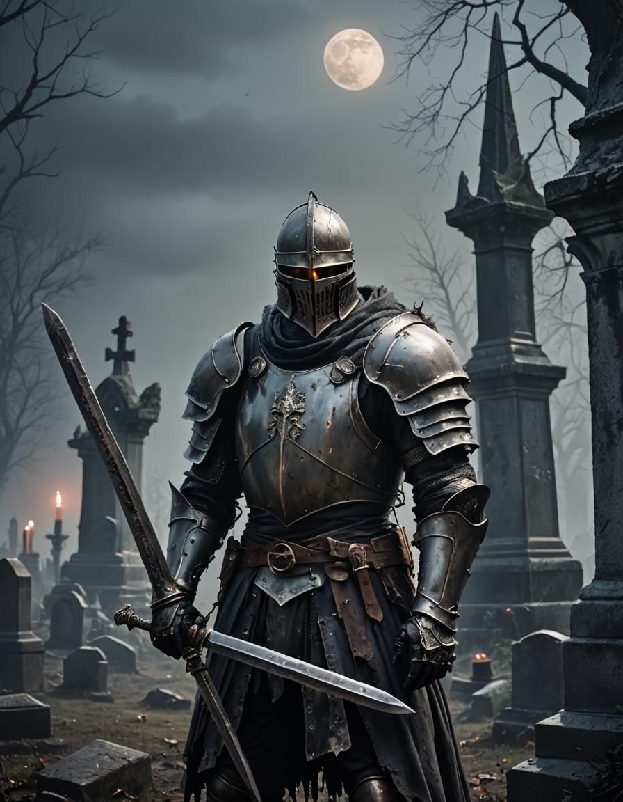 Undead Knight Portrait in Dark Fantasy Style