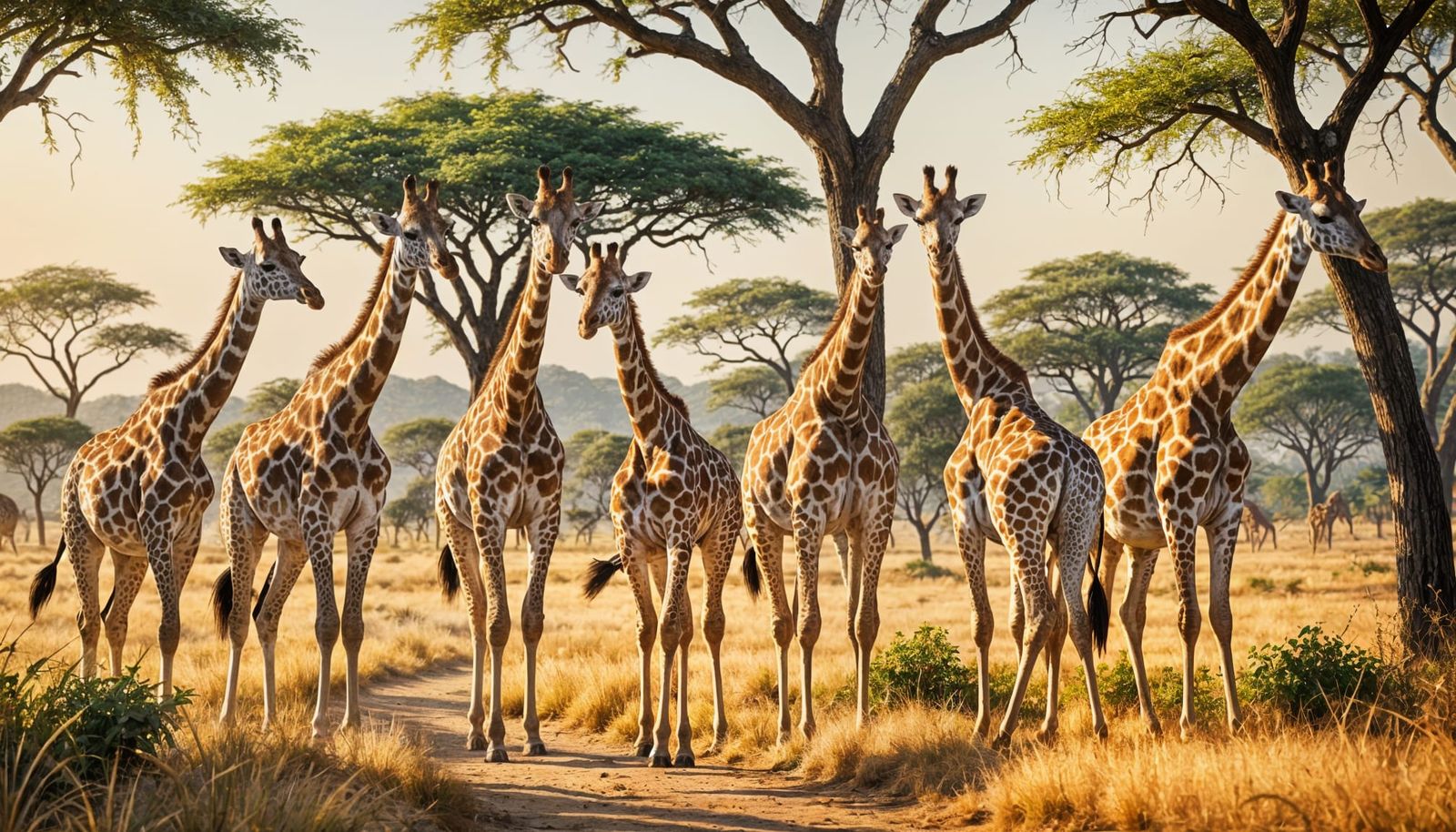 Photorealistic Giraffes in an Animal Paradise