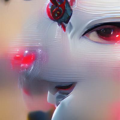 Cyberpunk Geisha Robot: Digital Art