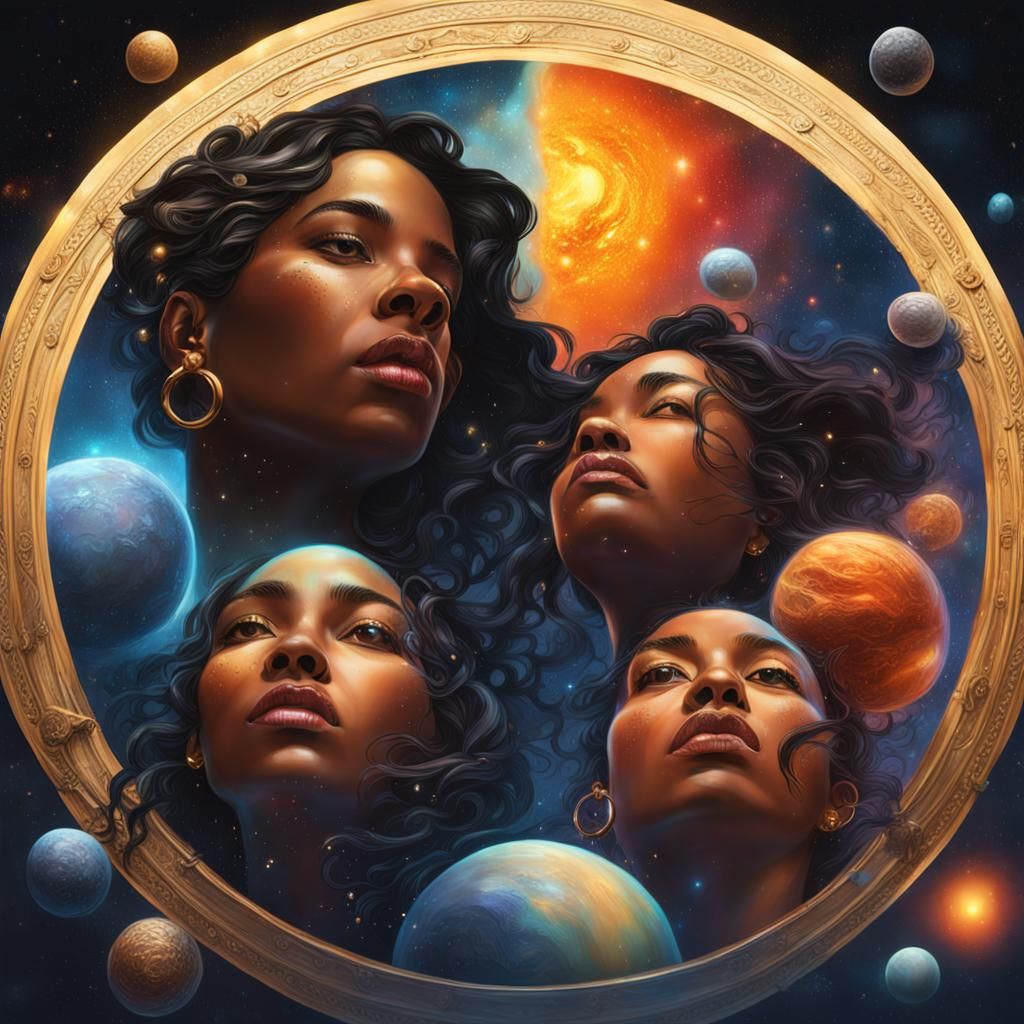 Orion's Belt: Three Women in Hyperrealistic Style