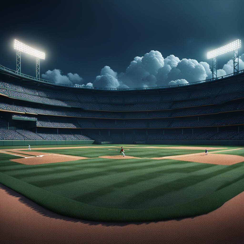 Detailed Matte Painting of a Baseball Field