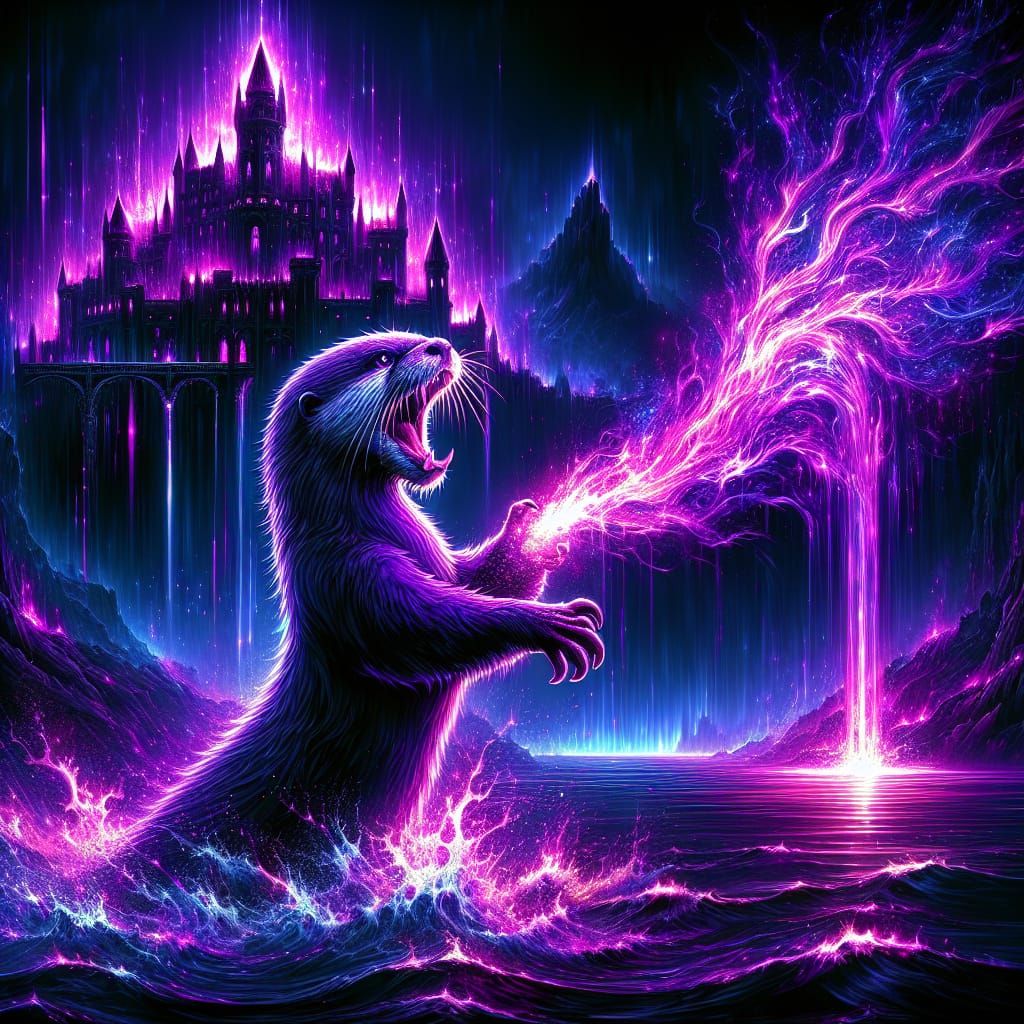 Violet Otter Unleashes Purple Fire in Dark Fantasy