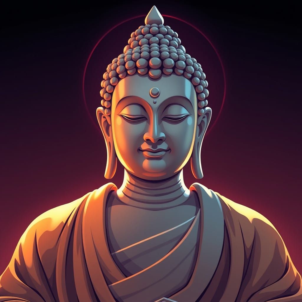 Buddha in Elegant Anime Art Style