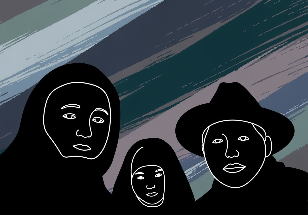 Graphic Silhouettes with Abstract Background