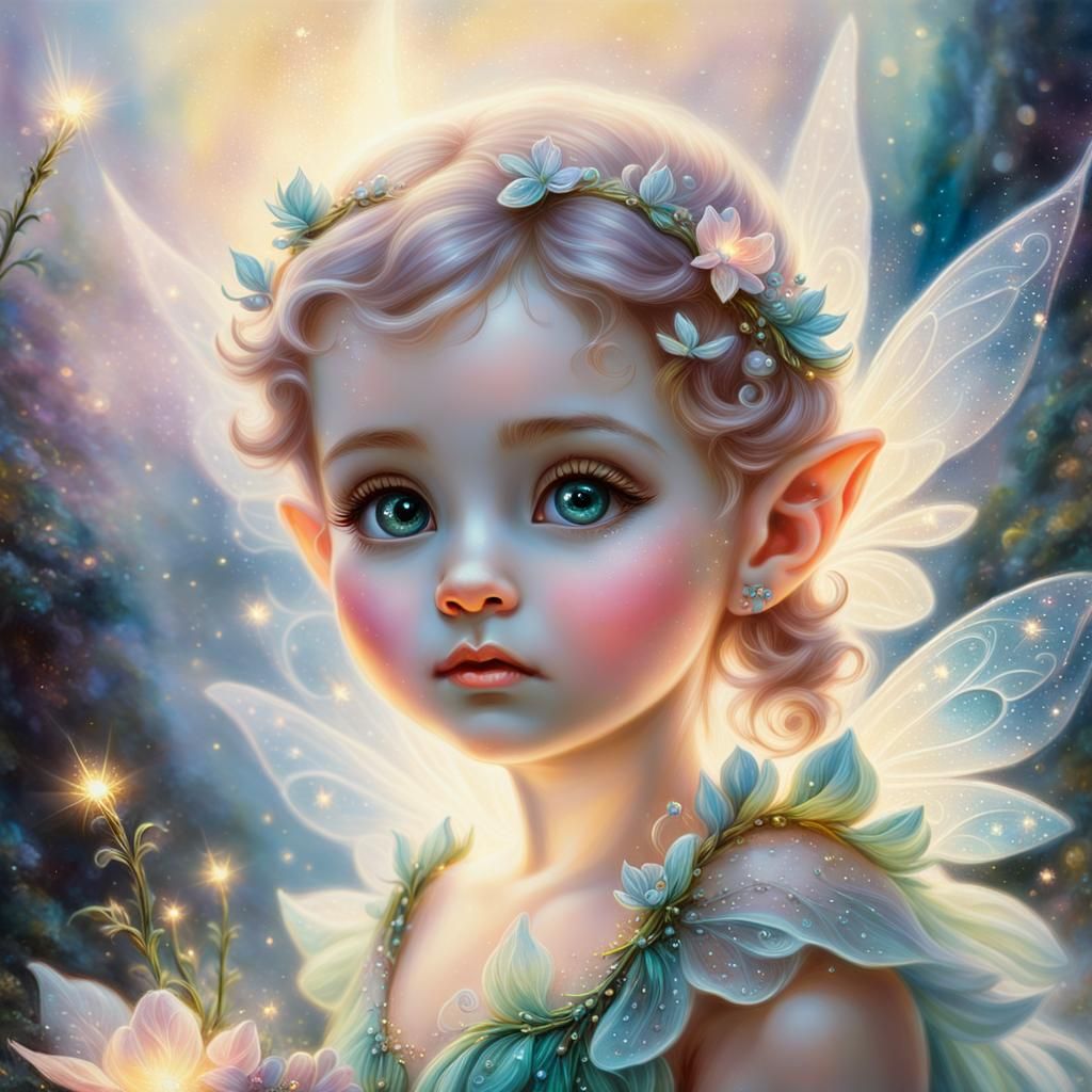 Radiant Fairy Baby Portrait in Ethereal Light