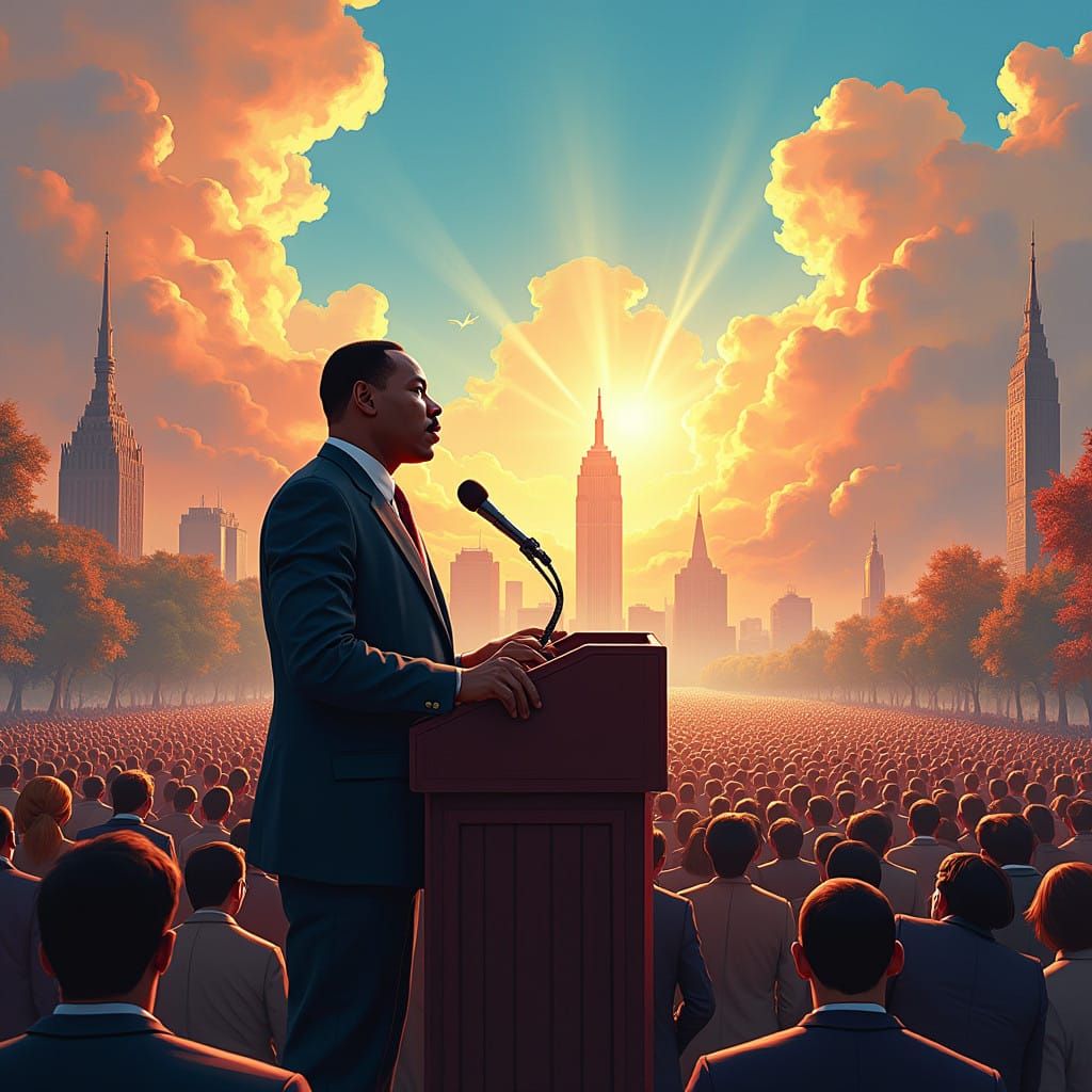 Martin Luther King Jr. Inspires Hope in a Futuristic Citysca...