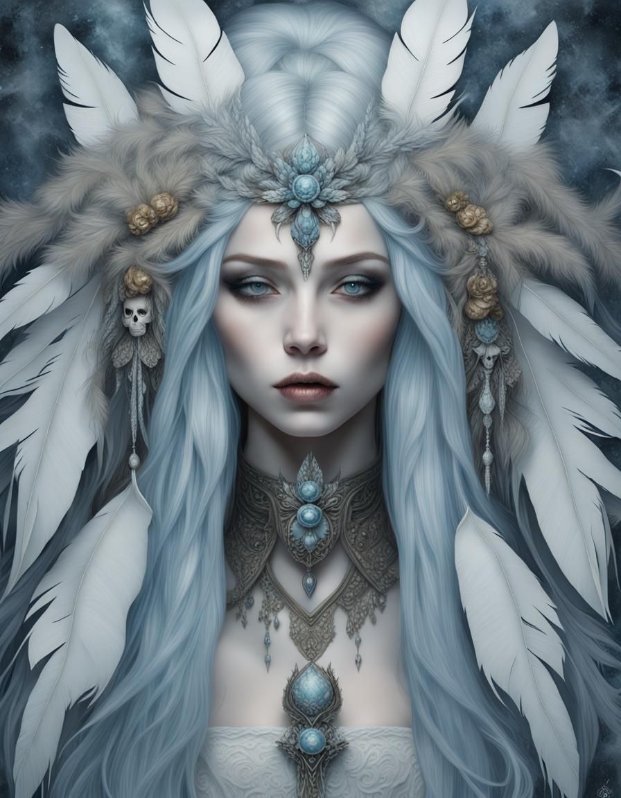 Gothic Ice Witch Empress in Japonisme Style