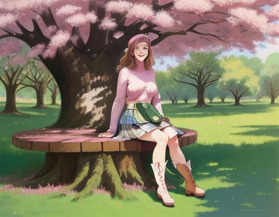 Charming Girl Artist Illustration in Francesca Woodman Style