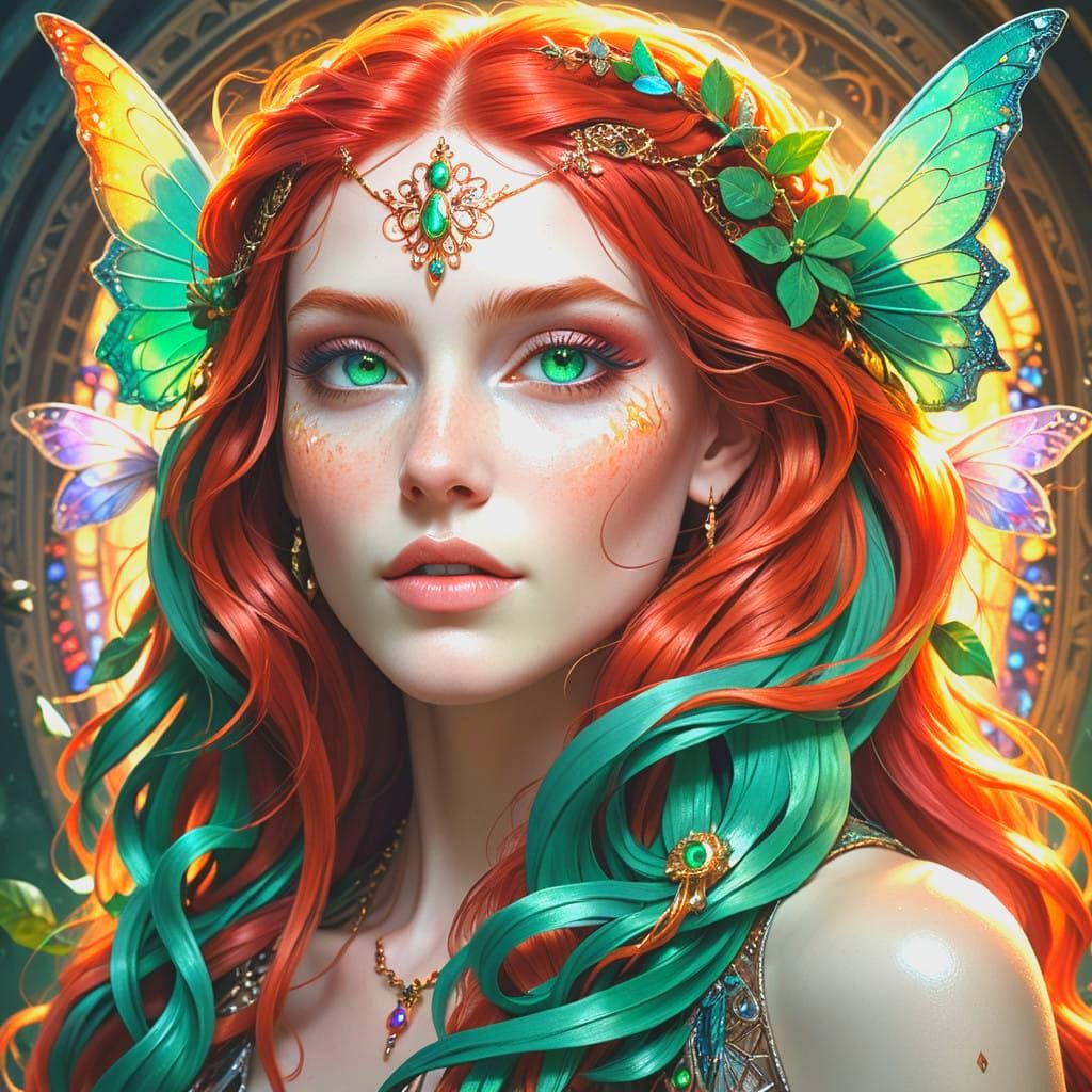 Majestic Fairy Queen in Vibrant Splendor