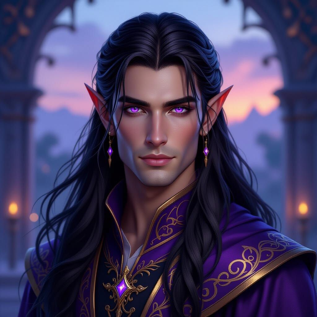 Handsome Elf Noble in Twilight Glow
