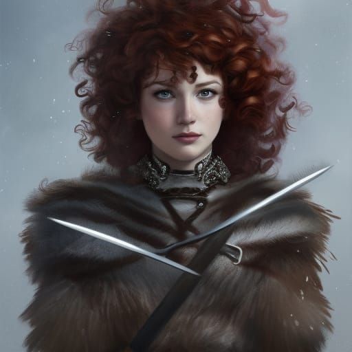 Red-Haired Princess Archer in Hyperdetailed Portrait