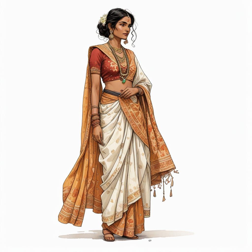 18th Century Indian Woman Ready for Adventure