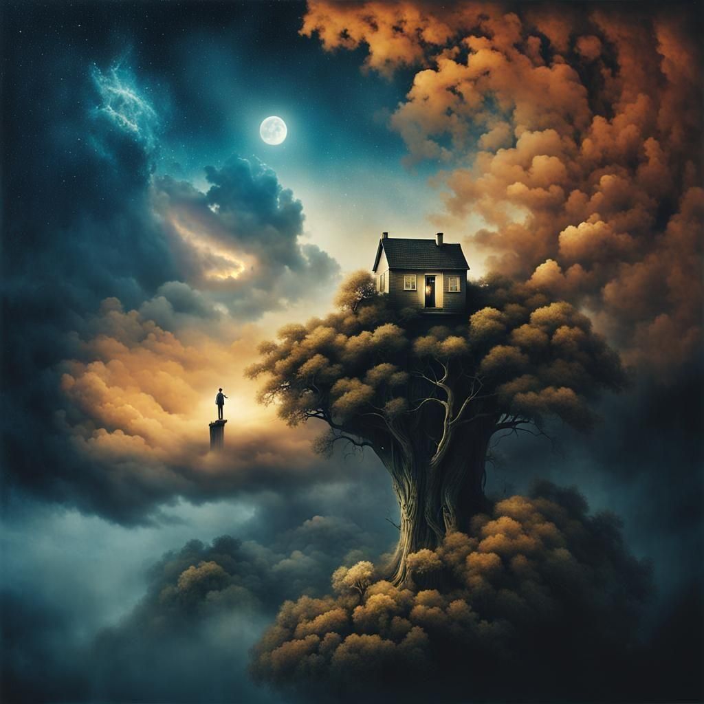 Fluffy White Clouds in Blue Sky