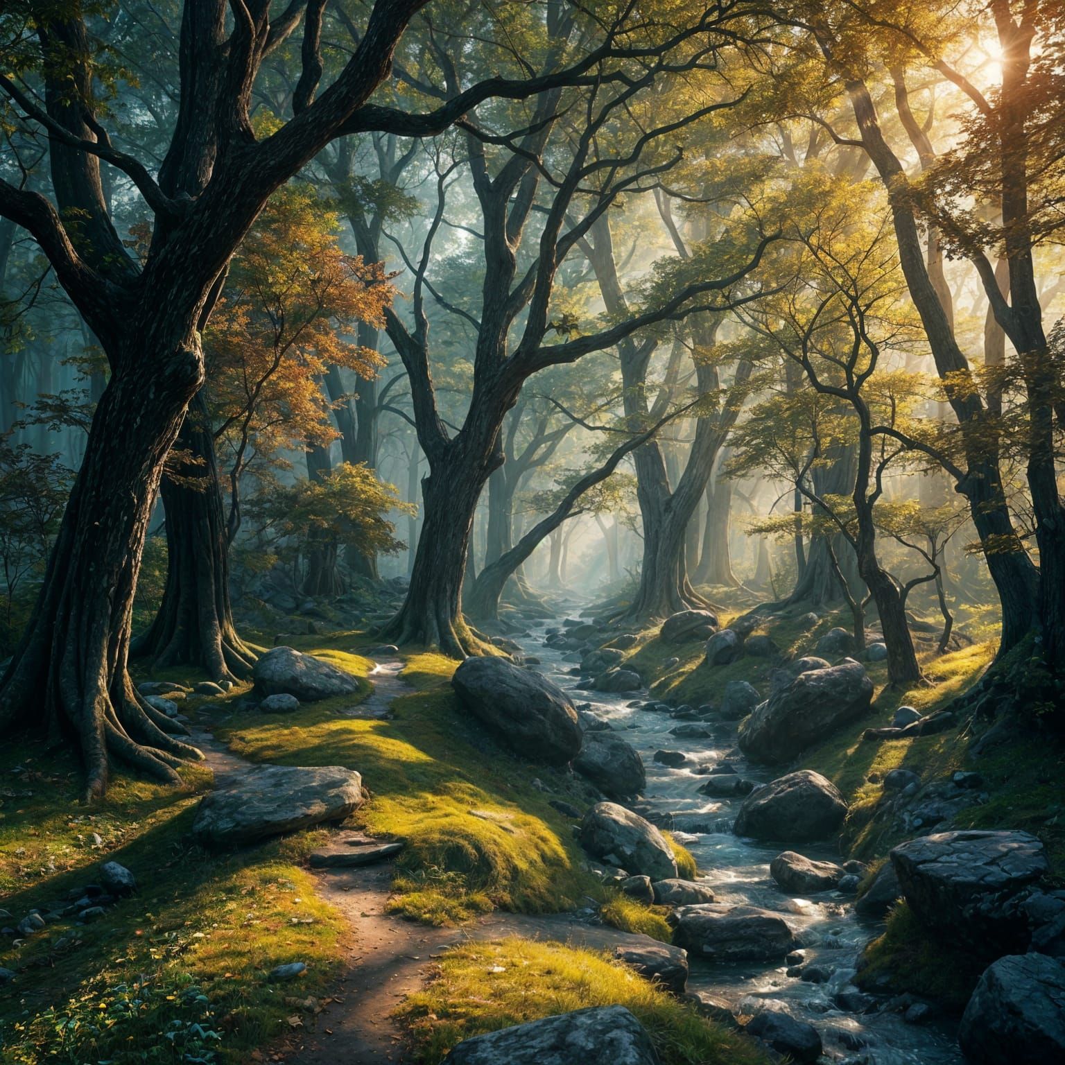 Sun-Kissed Forest: Fantasycore Digital Art