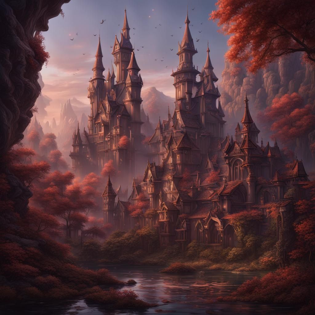 Fantastical Matte Painting with Intricate Details