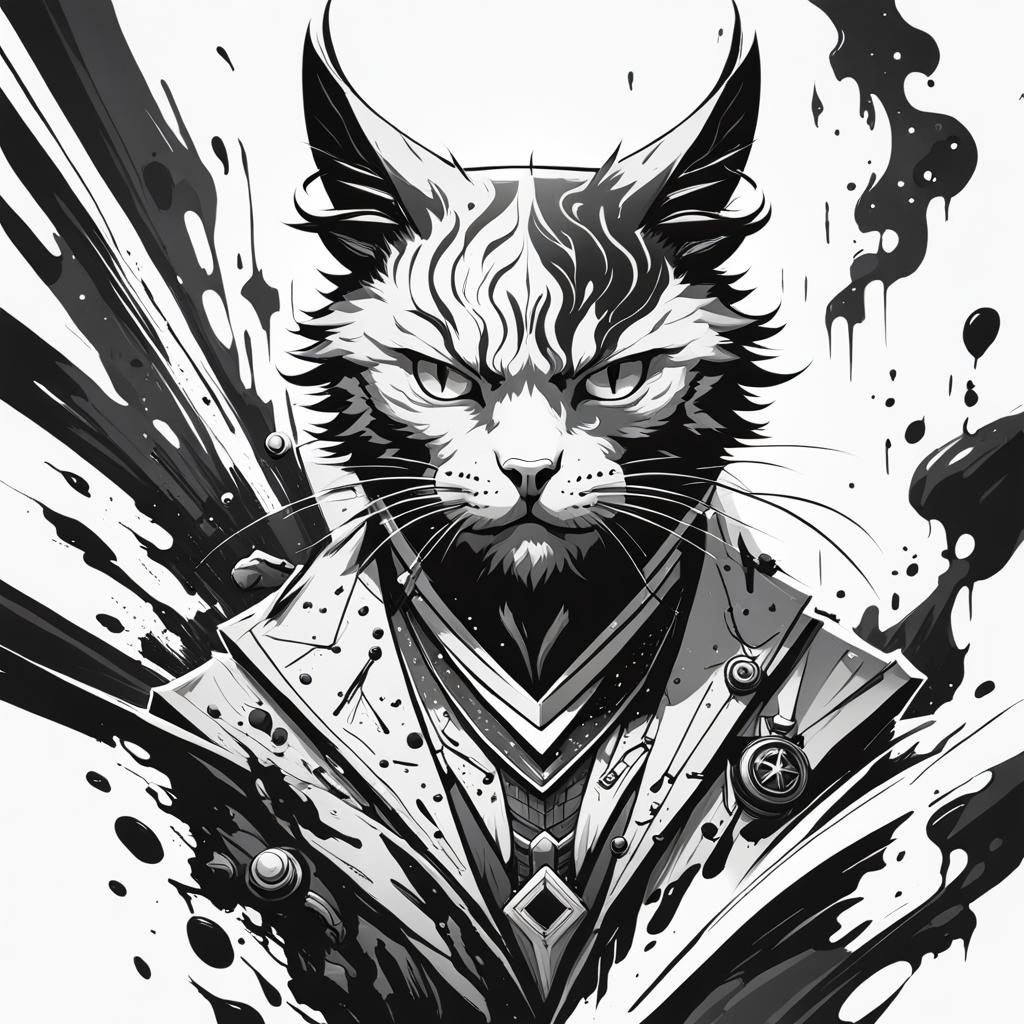 Mad Cat Logo in Anime Style