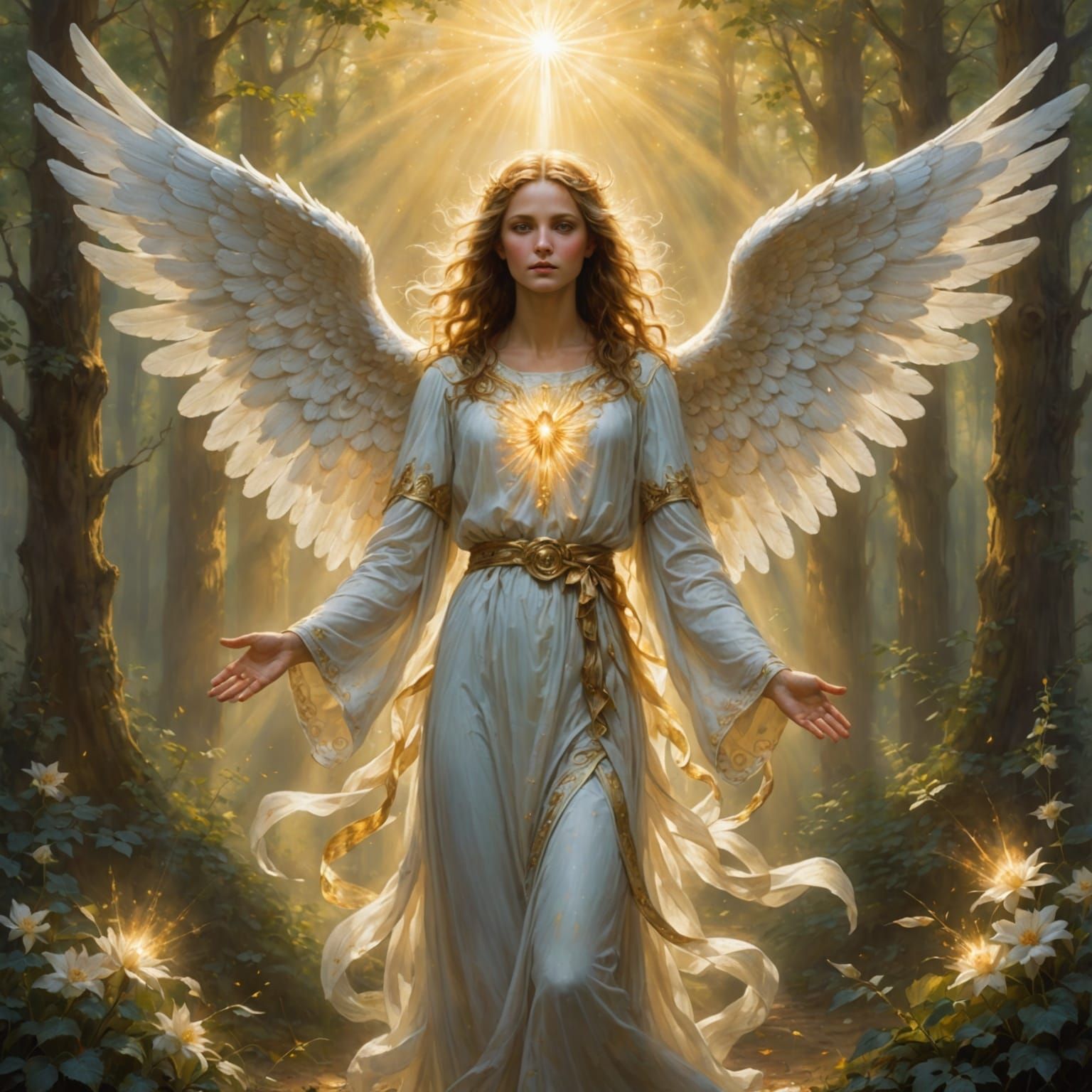 Angel of Transcendence in Ethereal Light