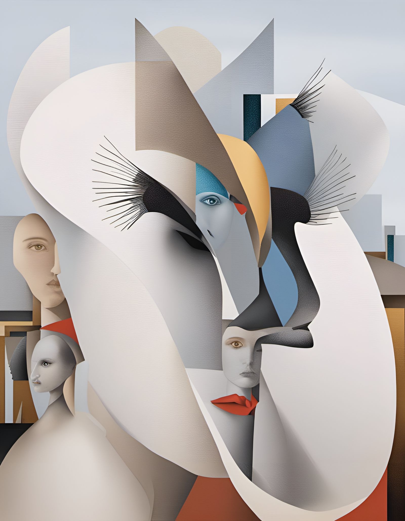 Surreal Abstract Portrait with Magical Particles