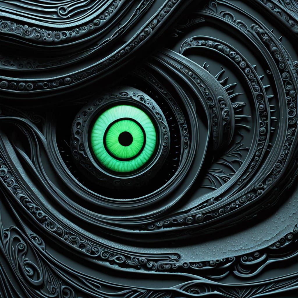 Twisted Glass Vessel in Turbulent Black Waves